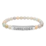 This is a beaded bracelet with SURRENDER on the Stainless Steel bar